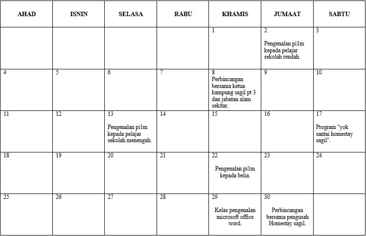 jadual aktiviti sept 2016
